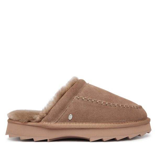 Kapcie EMU Australia. Brązowe obuwie domowe EMU Australia, bez wzorów, bez zapięcia. Za 384.99 zł.