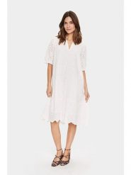 SAINT TROPEZ Sukienka w kolorze kremowym rozmiar: L. Brązowe sukienki Saint Tropez, l, bez wzorów, z bawełny, bez kołnierzyka, bez ramiączek, midi. Za 175.31 zł.