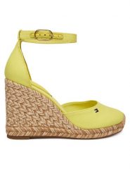 Tommy Hilfiger Espadryle Flag High Wedge Espad Closed Toe FW0FW09225 Żółty. Żółte espadryle TOMMY HILFIGER, bez wzorów, z materiału, bez obcasa, bez zapięcia. Za 409.99 zł.