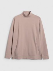 4F Bluza dresowa do jogi i pilatesu damska - beżowa M. Brązowe bluzy 4f, l, bez wzorów, z bawełny, bez kaptura. Za 199.99 zł.