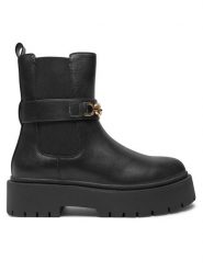 TWINSET Sztyblety 242TCP064 Czarny. Czarne botki Twinset, bez wzorów, ze skóry, bez obcasa, na płaskiej podeszwie, bez zapięcia. Za 1,049.00 zł.