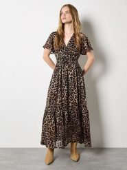 Apricot Sukienka w kolorze beżowo-jasnobrązowym rozmiar: L. Brązowe sukienki Apricot, l, bez wzorów, bez kołnierzyka, bez ramiączek, maxi. Za 104.99 zł.