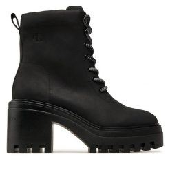 Botki Calvin Klein Jeans. Czarne botki Calvin Klein Jeans, bez wzorów, z jeansu, bez obcasa, na słupku, bez zapięcia. Za 849.99 zł.