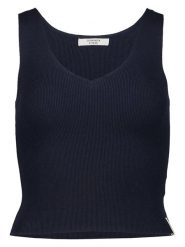 Copenhagen Studios Top w kolorze granatowym rozmiar: 32. Niebieskie topy Copenhagen Studios, bez wzorów, prążkowane, bez kołnierzyka, bez ramiączek. Za 65.38 zł.