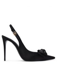 Dolce&Gabbana Sandały CG0844 A3I64 Czarny. Czarne sandały Dolce&Gabbana, bez wzorów, z materiału, bez obcasa, na szpilce, bez zapięcia. Za 3,459.00 zł.