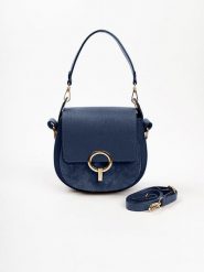 Lia Biassoni Skórzana torebka "Catona" w kolorze granatowym - 20 x 19 x 9 cm rozmiar: onesize. Niebieskie torby na ramię Lia Biassoni, bez wzorów, z materiału, na ramię, bez dodatków. Za 282.99 zł.