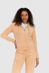 JUICY COUTURE Klasyczna welurowa bluza dresowa robertson. Brązowe bluzy Juicy Couture, s, bez wzorów, z dresówki, bez kaptura. W wyprzedaży za 279.99 zł.