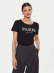 Morgan T-Shirt 241-DALILA Czarny Regular Fit. Czarne t-shirty Morgan, xs, bez wzorów, bez kołnierzyka, bez ramiączek. Za 139.99 zł.