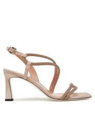 Pollini Sandały SA16037C0MTA0122 Beżowy. Brązowe sandały Pollini, bez wzorów, ze skóry, bez obcasa, na szpilce, bez zapięcia. Za 1,779.00 zł.