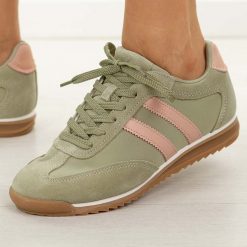 Khaki sportowe półbuty damskie McArthur Ma258w. Brązowe obuwie sportowe McArthur, na jesień, z dresówki, bez zapięcia. Za 219.00 zł.