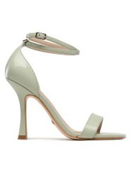 Guess Sandały Hylan FL6HYL PAF03 Zielony. Zielone sandały Guess, z aplikacjami, ze skóry, bez obcasa, na szpilce, bez zapięcia. Za 689.99 zł.