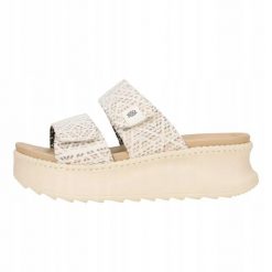 HeyDude Damskie Klapki Delray Slide Surf Baja. Brązowe klapki Hey Dude, bez wzorów, z materiału, bez obcasa. Za 199.00 zł.