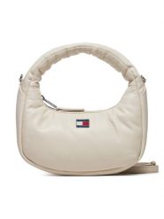 Tommy Jeans Torebka Tjw Pillow Mini Hobo AW0AW16976 Beżowy. Brązowe torebki klasyczne Tommy Jeans, bez wzorów, z jeansu, bez dodatków. Za 229.99 zł.