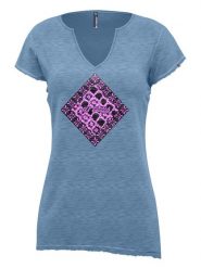 Crazy Koszulka "Mandala" w kolorze niebieskim rozmiar: L. Niebieskie bluzki Crazy, l, bez wzorów, z bawełny, bez kołnierzyka, bez ramiączek. Za 114.98 zł.