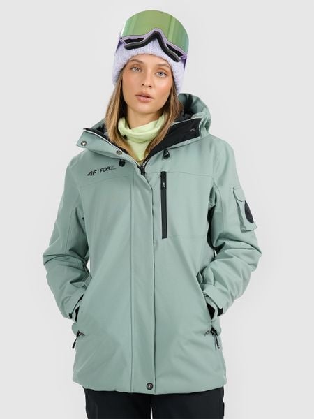 4F Kurtka snowboardowa membrana 15000 damska - zielona XXL. Zielone kurtki narciarskie 4f, xxl, bez wzorów, z materiału, bez kaptura, narciarskie. Za 699.99 zł.