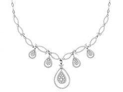 Naszyjnik z białego złota z diamentami - 3,93 ct - próba 585. Białe naszyjniki Apart, z diamentem, złote. W wyprzedaży za 34,993.00 zł.