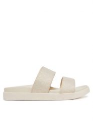 Calvin Klein Klapki Flat Slide Jacq HW0HW02486 Écru. Klapki Calvin Klein, bez wzorów, z materiału, bez obcasa. Za 289.99 zł.
