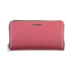 Portfel w kolorze czerwonym. Czerwone portfele Calvin Klein, bez wzorów, ze skóry. W wyprzedaży za 269.95 zł.