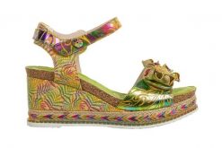 Sandały Laura Vita Hacdeo 09 Moutarde 202044, Zielony, Skóra naturalna - 40. Zielone sandały Laura Vita, bez wzorów, z materiału, eleganckie, bez obcasa, na koturnie, bez zapięcia. W wyprzedaży za 206.10 zł.