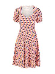 Blutsgeschwister Sukienka "Joyful Heartrainbow" w kolorze granatowo-pomarańczowo-różowym rozmiar: L. Brązowe sukienki Blutsgeschwister, l, bez wzorów, z bawełny, bez kołnierzyka, bez ramiączek, midi. Za 231.95 zł.