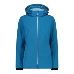 Kurtka turystyczna damska z kapturem i zamkiem CMP. Niebieskie kurtki sportowe CMP, l, bez wzorów, z softshellu, z kapturem, trekkingowe. Za 413.00 zł.