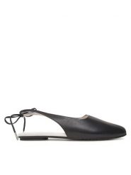 Calvin Klein Sandały Ballerina Sling Back Lth HW0HW02655 Czarny. Czarne sandały Calvin Klein, bez wzorów, ze skóry, bez obcasa, na płaskiej podeszwie, bez zapięcia. Za 399.99 zł.