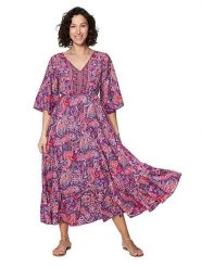 Ipanima Sukienka w kolorze fioletowym rozmiar: 34/36. Różowe sukienki Ipanima, bez wzorów, bez kołnierzyka, bez ramiączek, maxi, rozkloszowane. Za 78.99 zł.