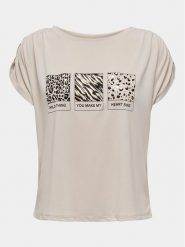 ONLY T-Shirt Free 15293567 Beżowy Regular Fit. Brązowe t-shirty Only, m, bez wzorów, z syntetyku, bez kołnierzyka, bez ramiączek. Za 139.99 zł.