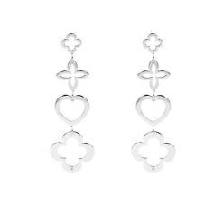 Kolczyki ażurowe 4 elementy koniczyny srebrne. Szare kolczyki Lilou, srebrne. Za 329.00 zł.