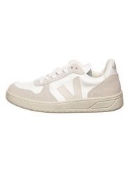 Veja Sneakersy "V 10" w kolorze biało-beżowym rozmiar: 39. Białe trampki Veja, bez wzorów, z materiału, bez zapięcia. Za 434.85 zł.