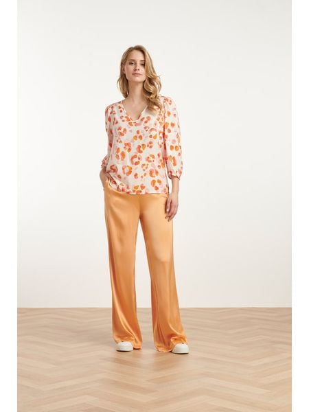 Smashed Lemon Bluzka w kolorze kremowo-pomarańczowym rozmiar: XL. Brązowe bluzki Smashed Lemon, xl, bez wzorów, z wiskozy, bez kołnierzyka, bez ramiączek. Za 113.95 zł.