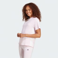 Koszulka Essentials 3-Stripes Cotton. Białe bluzki Adidas, xs, bez wzorów, z bawełny, sportowe, bez kołnierzyka, bez ramiączek. Za 119.00 zł.
