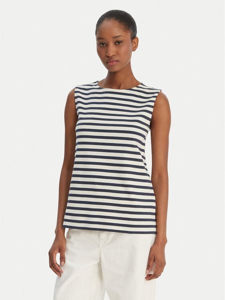 Weekend Max Mara Top Multih 2615941092 Granatowy Regular Fit. Niebieskie topy Weekend Max Mara, xl, bez wzorów, z bawełny, bez kołnierzyka, bez ramiączek. Za 369.99 zł.