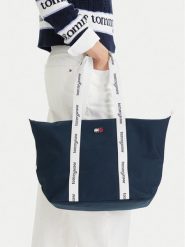 Tommy Jeans Torebka Tjw Ess Daily Tote AW0AW18461 Beżowy. Brązowe shopper Tommy Jeans, bez wzorów, z jeansu, bez dodatków. Za 240.99 zł.