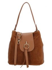 Charm Skórzana torebka w kolorze jasnobrązowym - 27 x 26 x 11 cm rozmiar: onesize. Brązowe torby na ramię Charm, bez wzorów, z materiału, na ramię, bez dodatków. Za 217.99 zł.