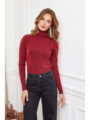 Joséfine Golf "Buviol" w kolorze bordowym rozmiar: S. Czerwone golfy Joséfine, s, bez wzorów, bez ramiączek. Za 109.26 zł.