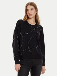 Liu Jo Sweter WF4174 MS49I Czarny Regular Fit. Czarne swetry Liu Jo, xs, bez wzorów, z wiskozy, bez ramiączek. Za 329.99 zł.
