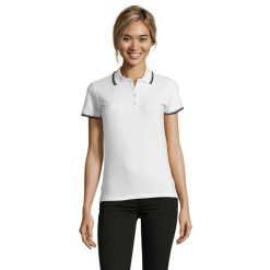 Koszulka Polo Treningowa Dla Kobiet. Białe koszulki polo SOL'S, s, bez wzorów, bez kołnierzyka, bez ramiączek. Za 176.99 zł.