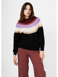 4funkyflavours Sweter w kolorze czarno-bordowo-beżowym rozmiar: XL. Czarne swetry 4funkyflavours, xl, bez wzorów, ze splotem, bez ramiączek. Za 179.68 zł.