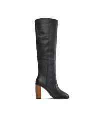 Ted Baker Kozaki Dolarel 159874 Czarny. Czarne kozaki Ted Baker, ze skóry, bez obcasa, na słupku, bez zapięcia. Za 489.99 zł.