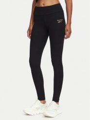 Reebok Legginsy Celina RK25701CCW Czarny Slim Fit. Czarne legginsy Reebok, l, bez wzorów, z bawełny. Za 129.99 zł.