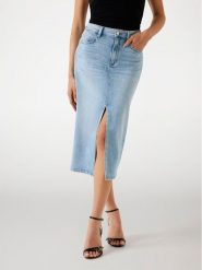 Guess Spódnica 176609 Niebieski Classic Fit. Niebieskie spódnice Guess, z aplikacjami, mini. Za 435.00 zł.