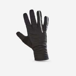Rękawiczki rowerowe Triban 500 zimowe. Czarne rękawiczki VAN RYSEL, bez wzorów, z materiału, sportowe. Za 79.99 zł.