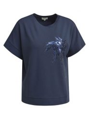 Milano Italy Koszulka w kolorze granatowym rozmiar: XXL. Niebieskie bluzki Milano Italy, xxl, bez wzorów, bez kołnierzyka, bez ramiączek. Za 126.99 zł.