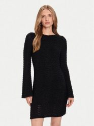Guess Sukienka dzianinowa W5BK83 Z0192 Czarny Regular Fit. Czarne sukienki Guess, l, z aplikacjami, z dzianiny, bez kołnierzyka, bez ramiączek. Za 699.99 zł.