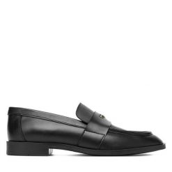 Lordsy Gino Rossi. Czarne lordsy Gino Rossi, bez wzorów, bez obcasa, bez zapięcia. Za 279.99 zł.