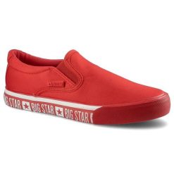 Czerwone Tenisówki Big Star Modne Obuwie Damskie. Czerwone trampki Big Star, bez wzorów, bez zapięcia. Za 89.99 zł.