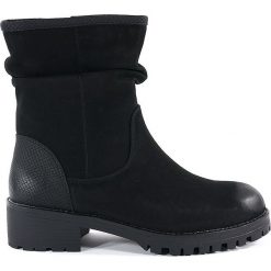 BOTKI DAMSKIE SER BT0528 CZA. Botki Sergio Leone, bez wzorów, z futra, bez obcasa, bez zapięcia. Za 69.00 zł.