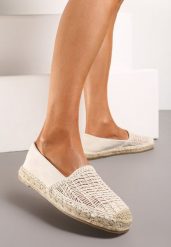 Beżowe Płaskie Espadryle z Ekozamszu Ozdobione Jutą Lemiala. Brązowe espadryle Renee, z aplikacjami, z jeansu, bez obcasa, na obcasie, bez zapięcia. Za 64.99 zł.