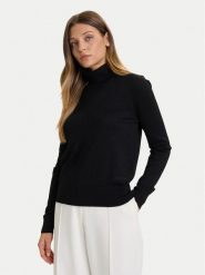 Calvin Klein Golf LV044D371G Czarny Regular Fit. Czarne golfy Calvin Klein, m, bez wzorów, z syntetyku, bez ramiączek. Za 469.99 zł.